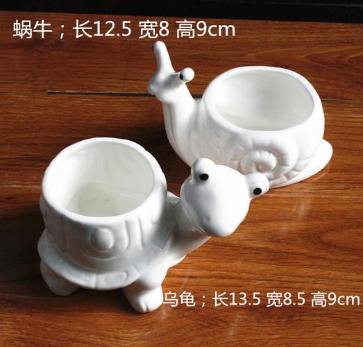 指尖上的慢生活 白色陶瓷动物花器，治愈系桌面微型花园